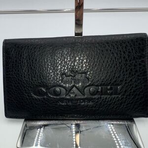Coach Black Leather Checkbook Cover